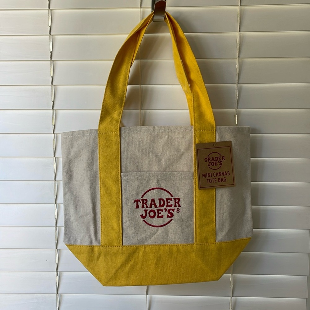 NWT Yellow Mini Trader Joe’s Canvas Bag